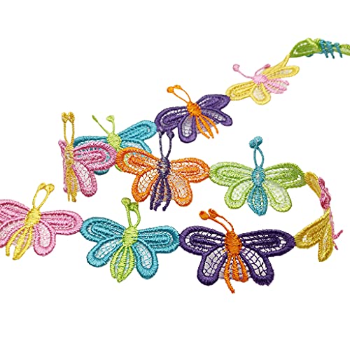 13,7 m buntes Spitzenband für Schmetterlingsdekoration, besticktes Spitzenband zum Nähen, Basteln, Brautschmuck, Hochzeitsdekoration, 4,6 cm breit 13,7 m buntes Spitzenband für Schmetterlingsdekoration, besticktes Spitzenband zum Nähen, Basteln, Brautschmuck, Hochzeitsdekoration, 4,6 cm breit von YUGSHNKFC