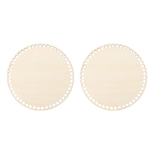 2 x Häkelkorbboden aus Holz, unlackiert, für Strickkorb, Weben, Bastelprojekte von YUGSHNKFC