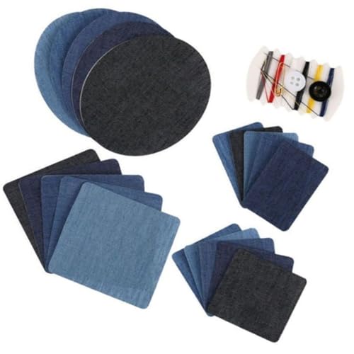 20 Stück Jeans-Flicken zum Aufbügeln innen und außen, stärkster Kleber für die Reparatur von Kleidung, inklusive Näh-Reparatur-Zubehör 20 Stück Jeans-Flicken zum Aufbügeln innen und außen, stärkster Kleber für die Reparatur von Kleidung, inklusive Näh-Reparatur-Zubehör von YUGSHNKFC