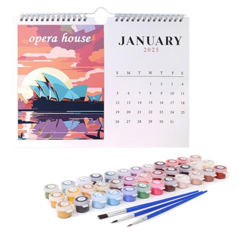 2025 Hängekalender Nation Landschaft Wandkalender Handgemalt Kalender mit Pinseln und Acrylfarbe für die Schule 2025 Hängekalender Nation Landschaft Wandkalender Handgemalt Kalender mit Pinseln und Acrylfarbe für die Schule von YUGSHNKFC