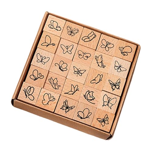 25 Stück Wetter-Themen-Stempel, Vintage-Holzstempel, Blume, Schmetterling, dekorativer Stempel für Kartenherstellung, Scrapbooking, Tagebuch, Planer, Gummistempel 25 Stück Wetter-Themen-Stempel, Vintage-Holzstempel, Blume, Schmetterling, dekorativer Stempel für Kartenherstellung, Scrapbooking, Tagebuch, Planer, Gummistempel von YUGSHNKFC