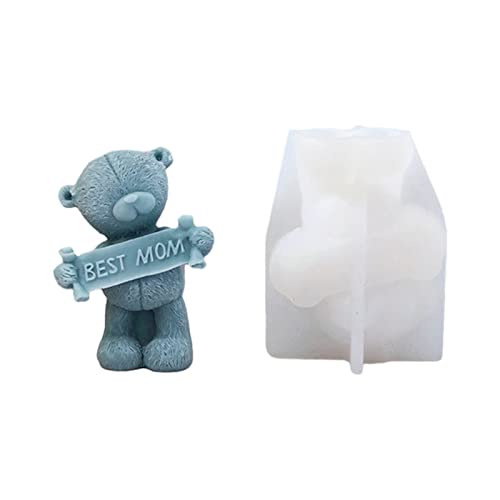 3D Slogan Bär Geformt Kerze Silikonform Für Handgefertigte Kerzenornamente Schimmelhandwerk Herstellung Werkzeug Backform Machen von YUGSHNKFC