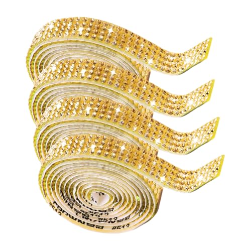 4 x Strassband, 4 Reihen, selbstklebende Bänder für Kleidung, Party-Dekoration 4 x Strassband, 4 Reihen, selbstklebende Bänder für Kleidung, Party-Dekoration von YUGSHNKFC