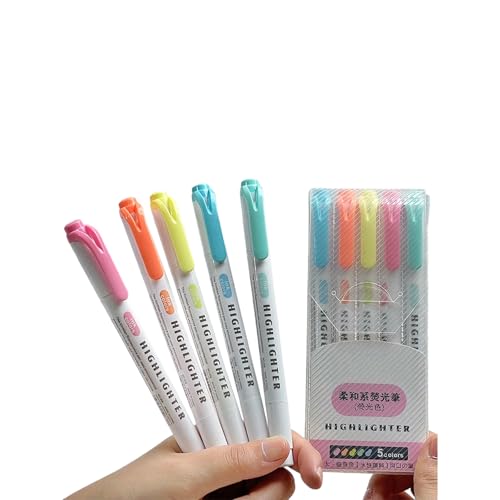 5/15 Pcs Doppelendes Highlighter Fluoreszenz Highlighter Marker Schnelltrocknen Für Scrapbooking Calendar Journal Journal Notebook Fluoreszenzstift von YUGSHNKFC