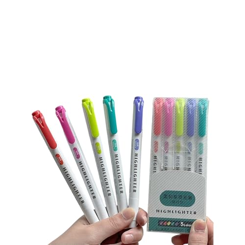 5/15 Pcs Doppelendes Highlighter Fluoreszenz Highlighter Marker Schnelltrocknen Für Scrapbooking Calendar Journal Journal Notebook Fluoreszenzstift von YUGSHNKFC