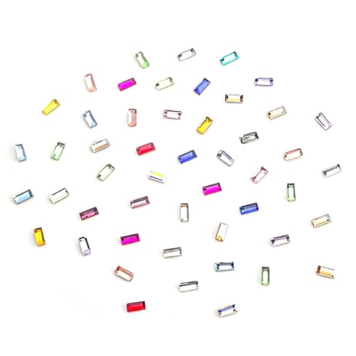 50 Stück unregelmäßige Kunstdekorationen, farbige Kunst-Strasssteine, Charm-Dekorationen für Acryl-Braut von YUGSHNKFC