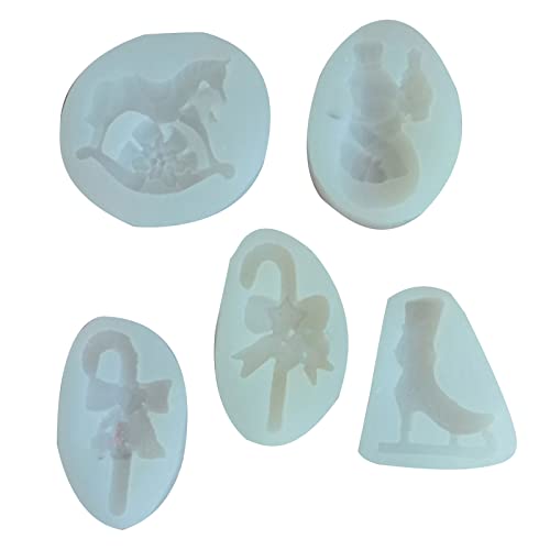 5pcs Weihnachten Thema Silikonform Fondant Form Kuchen Supplies Professionelle Gebäckbackwerkzeuge Handgefertigte Seife Form von YUGSHNKFC