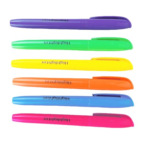 6 Farbfluoreszenz Highlighter Marker Stift Schnell Trocken Ergonomisch Für Journal Notebook Kalenderplaner Kunst Zeichnung Professionelle Marker von YUGSHNKFC