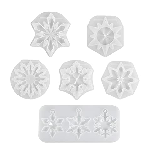 6 PCs Glänzende Glänzende Silikonformen Weihnachtstag Schlüsselbund Schimmel Anhänger Ornamente Schmuckepoxidharz Handwerksformen von YUGSHNKFC