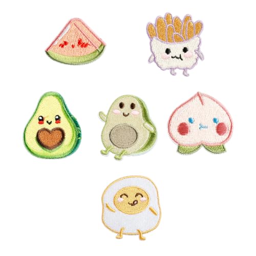 6 Stück Pommes Frites bestickte Aufnäher Avocado Bügelbilder Kleidung Patches Pfirsich Nähen Flicken für Kleidung Tasche 6 Stück Pommes Frites bestickte Aufnäher Avocado Bügelbilder Kleidung Patches Pfirsich Nähen Flicken für Kleidung Tasche von YUGSHNKFC