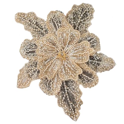 Auffälliger Blumenstoff Pailletten Nähen auf Patches für Hochzeit/Abendkleid Kleidung Patches von YUGSHNKFC