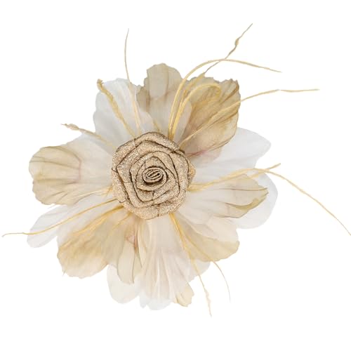 Blumen-Brosche, Besatz, Organza-Applikation für Hochzeitskleid, Vorhang, Schal, Dekorationen, Zubehör von YUGSHNKFC