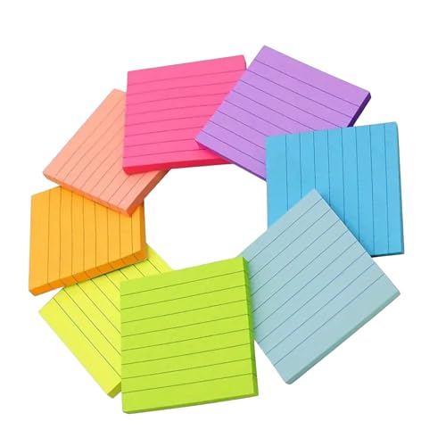 Bunte Notizpapier, 7,6 x 7,6 cm breit, liniert, selbstklebend, Notizpapier, Erinnerungen an Kühlschränken, Notizbuch, Kalender, Planer, 360 Blatt Bunte Notizpapier, 7,6 x 7,6 cm breit, liniert, selbstklebend, Notizpapier, Erinnerungen an Kühlschränken, Notizbuch, Kalender, Planer, 360 Blatt von YUGSHNKFC