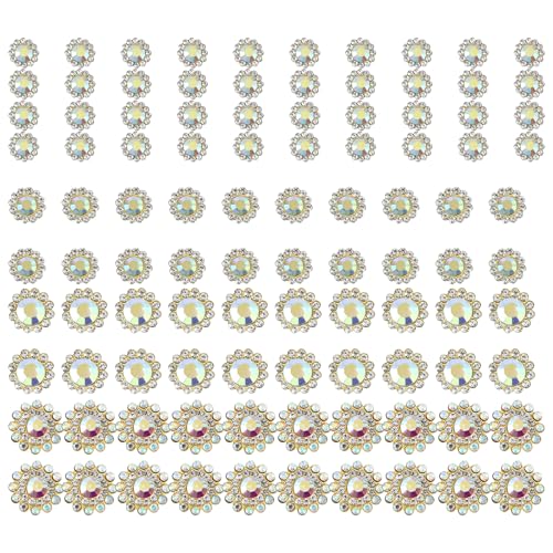 Bunte Strasssteine zum Aufnähen, Blumenform, Kristall, flache Rückseite, zum Basteln und Verzieren von Kleidung, 100 Stück Bunte Strasssteine zum Aufnähen, Blumenform, Kristall, flache Rückseite, zum Basteln und Verzieren von Kleidung, 100 Stück von YUGSHNKFC