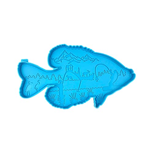 Epoxidharz-Dekorationsform zum Vatertag mit Fischerei-Anhänger, Schreibtisch-Ornamente, Silikonform, Tierharz für Geschenke von YUGSHNKFC