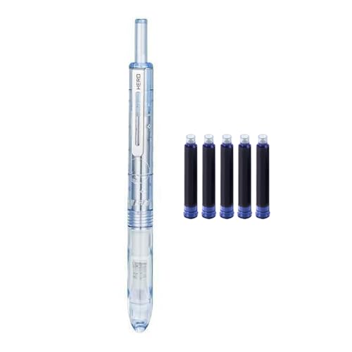 Füllfederhalter mit 5 Tintenbeuteln, 0,38 mm, feine Spitze, einziehbare Metalltinte, Stift für Erwachsene und Kinder, zum Schreiben, Journaling, Zeichnen, Studenten, Notizen von YUGSHNKFC