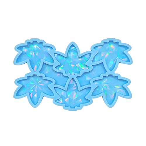 Glänzende Maple Blatt Silikonform Blatt Anhänger Epoxidformkristallharzform Licht Schatten Schatten Schlüsselbund Charme Form von YUGSHNKFC