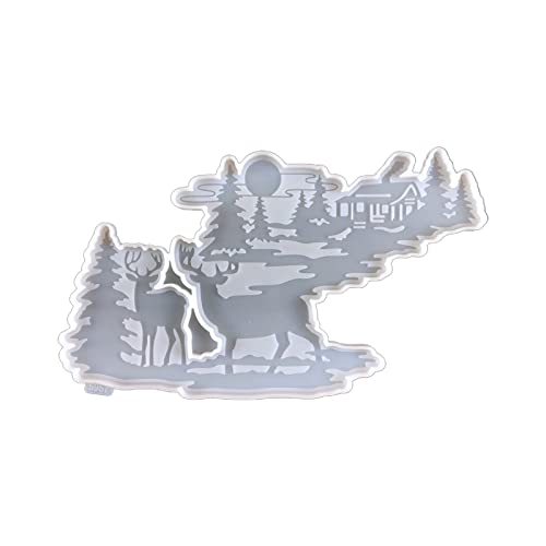 Glänzende Silikon-Elchformen, Wandmontage, Weihnachts-Hirschform, Ornamente, Anhänger, Schmuck, Epoxidharz, Bastelformen Glänzende Silikon-Elchformen, Wandmontage, Weihnachts-Hirschform, Ornamente, Anhänger, Schmuck, Epoxidharz, Bastelformen von YUGSHNKFC