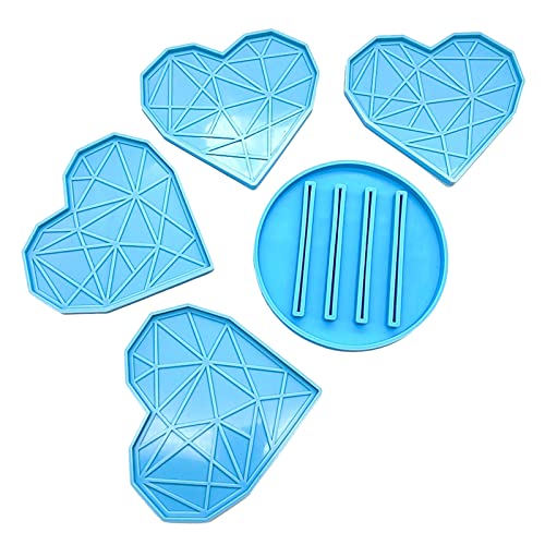 Harzuntersetzer-Formen, 4 Harzformen für Epoxidharz mit Silikonhalter, Epoxidharz-Form Harzuntersetzer-Formen, 4 Harzformen für Epoxidharz mit Silikonhalter, Epoxidharz-Form von YUGSHNKFC