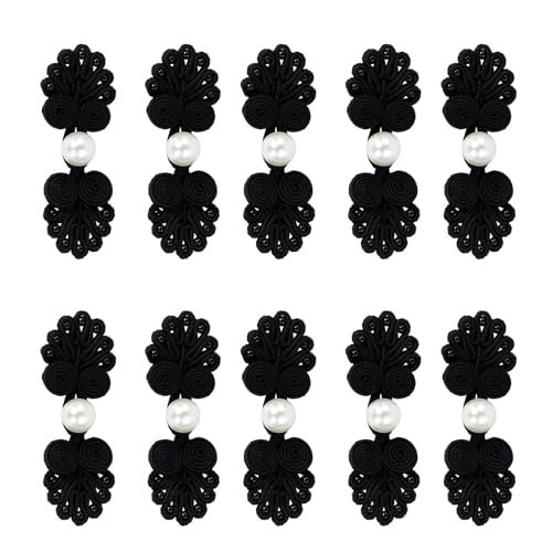 Knöpfe mit sieben Perlen, chinesischer Knoten, Frösche, Schnalle für Tanz, Nationalkleid, chinesische Cheongsam-Kleidung, Ornament, 10 Stück von YUGSHNKFC