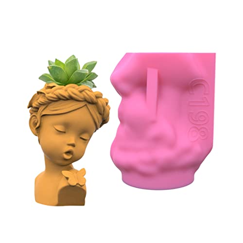 Kranzmädchen Gips Blumentopf Silikonharzform Epoxidharz Gussform Schimmel Sukkulente Vase Zementform Schweißhalter Form von YUGSHNKFC