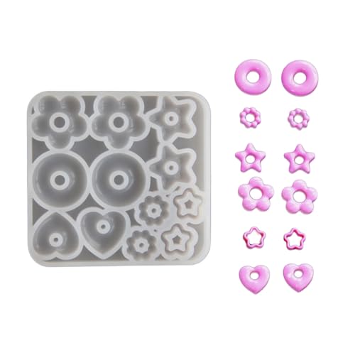 Kreative Silikon-Gießformen für Halsketten und Ohrringe, mit Herz-, Stern-, Blumen-Anhänger Kreative Silikon-Gießformen für Halsketten und Ohrringe, mit Herz-, Stern-, Blumen-Anhänger von YUGSHNKFC