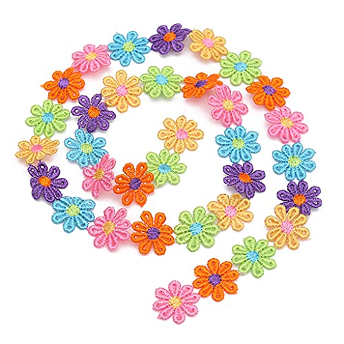 Mehrfarbiges Spitzenband für Sonnenblumen, bestickt, zum Nähen, Basteln, Brautschmuck, Hochzeitsdekoration, 2,5 cm breit, 13,7 m Mehrfarbiges Spitzenband für Sonnenblumen, bestickt, zum Nähen, Basteln, Brautschmuck, Hochzeitsdekoration, 2,5 cm breit, 13,7 m von YUGSHNKFC