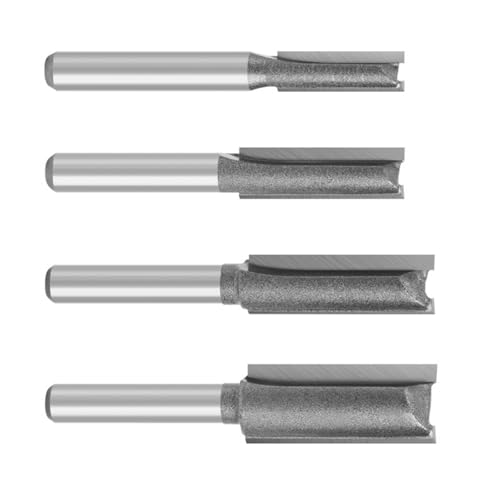 Packung Mit 4 Doppelflöten Straight Router Bit 1/4in Schaftcarbiden Mit Gerader Schnitt Router Bit Für Holzbearbeitungsschrank Wolfride Cut Geschnitten von YUGSHNKFC