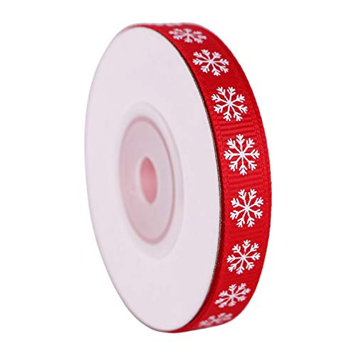 Ripsband mit Schneeflocken-Druck, Weihnachtsband, Rolle zum Verpacken von Feiertagspartys, 15 Rollen, 9 m Ripsband mit Schneeflocken-Druck, Weihnachtsband, Rolle zum Verpacken von Feiertagspartys, 15 Rollen, 9 m von YUGSHNKFC