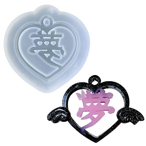 Schlüsselbund Silikonform Mit Loch Herz Silikonform Für Autoanhänger Home Decors Schmuck Schimmelbuchstaben Resin von YUGSHNKFC