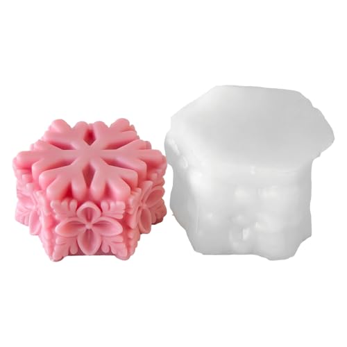 Schneeflockensäule Silikonformform Formen Weihnachts Kerze Gussform Epoxidharz Schimmel Basteln Lieferungen Schneeflocken Säule Kerze Silicon Ornament Epoxidharz von YUGSHNKFC