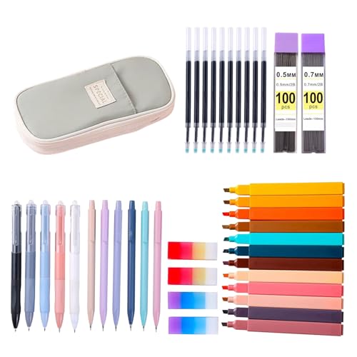Schreibwaren Set Federmäppchen Textmarker Stift Radiergummi Gelstift Schulzubehör Set für Klassenzimmer und Bürogebrauch Schulzubehör Set Schulset Federmäppchen Textmarker Gelstift Radiergummi Schreibwaren Set Federmäppchen Textmarker Stift Radiergummi Gelstift Schulzubehör Set für Klassenzimmer und Bürogebrauch Schulzubehör Set Schulset Federmäppchen Textmarker Gelstift Radiergummi von YUGSHNKFC