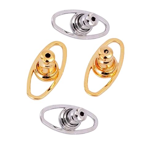 Set mit 4 leichten Ohrring-Verschlüssen, bequem zu tragen, Ohrstecker, Stabilisatoren, modischer Schmuckrücken für Damen von YUGSHNKFC