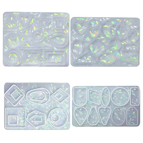 Silikon-Epoxid-Formen mit Licht und Schlüsselanhängern, Ornamenten, Anhänger, Basteln, für Valentinstag, 4 Stück Silikon-Epoxid-Formen mit Licht und Schlüsselanhängern, Ornamenten, Anhänger, Basteln, für Valentinstag, 4 Stück von YUGSHNKFC