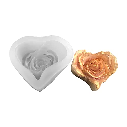 Silikonform für 3D-Rosen-Herz, Rose, Blume, Silikonform für Seife, Heimdekoration von YUGSHNKFC