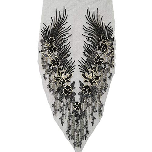 Spitzenapplikation, 3D-Perlenstickerei, Blumenmuster, für Strassbesatz, toller Ausschnitt, Mieder, Hochzeit, Brautkleid, Ballkleid Spitzenapplikation, 3D-Perlenstickerei, Blumenmuster, für Strassbesatz, toller Ausschnitt, Mieder, Hochzeit, Brautkleid, Ballkleid von YUGSHNKFC