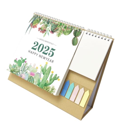 Tischkalender 2025 mit Notizblock und farbigem Etikett, Doppelspulenbindungskalender mit Tasche, läuft von 01/2025 bis 12/2025 Tischkalender 2025 mit Notizblock und farbigem Etikett, Doppelspulenbindungskalender mit Tasche, läuft von 01/2025 bis 12/2025 von YUGSHNKFC
