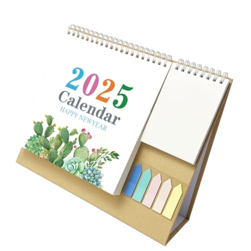 Tischkalender 2025 mit Notizblock und farbigem Etikett, Doppelspulenbindungskalender mit Tasche, läuft von 01/2025 bis 12/2025 Tischkalender 2025 mit Notizblock und farbigem Etikett, Doppelspulenbindungskalender mit Tasche, läuft von 01/2025 bis 12/2025 von YUGSHNKFC