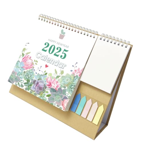Tischkalender 2025 mit Notizblock und farbigem Etikett, Doppelspulenbindungskalender mit Tasche, läuft von 01/2025 bis 12/2025 Tischkalender 2025 mit Notizblock und farbigem Etikett, Doppelspulenbindungskalender mit Tasche, läuft von 01/2025 bis 12/2025 von YUGSHNKFC