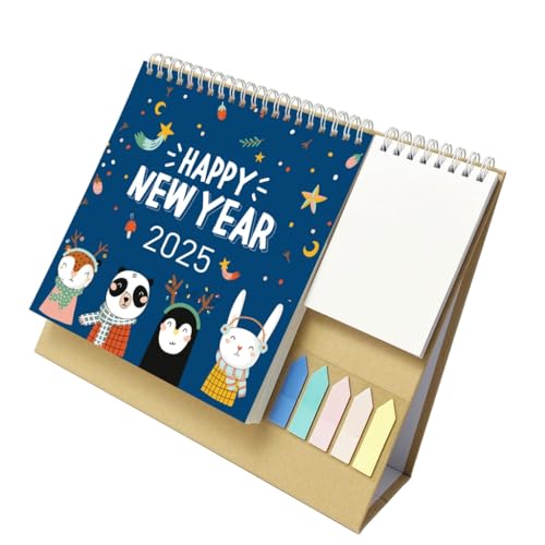 Tischkalender 2025 mit Notizblock und farbigem Etikett, Doppelspulenbindungskalender mit Tasche, läuft von 01/2025 bis 12/2025 Tischkalender 2025 mit Notizblock und farbigem Etikett, Doppelspulenbindungskalender mit Tasche, läuft von 01/2025 bis 12/2025 von YUGSHNKFC