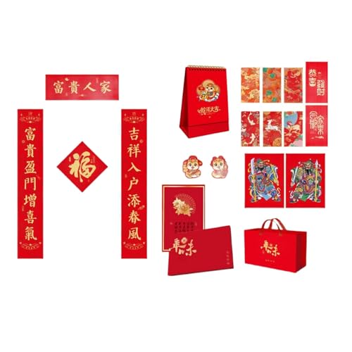 Traditionelles chinesisches Neujahrsfest 2025, handgefertigter Seiden-Kalender, Paare mit Designs, Türaufkleber für einfache Installation von YUGSHNKFC