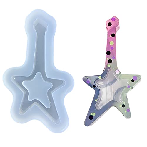 Vier Blattklee/Sterngitarre Harz Shaker Form Silikonharzgussformes Epoxy Form Für Anhänger Charme Vier Blattklee/Sterngitarre Harz Shaker Form Silikonharzgussformes Epoxy Form Für Anhänger Charme von YUGSHNKFC