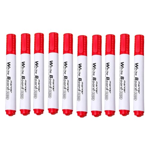 Whiteboard-Marker, radierbar, 1,2 mm Strichbreite, Schwarz, Rötungen, Grün oder Blau, schnell trocknend, 10 Stück von YUGSHNKFC