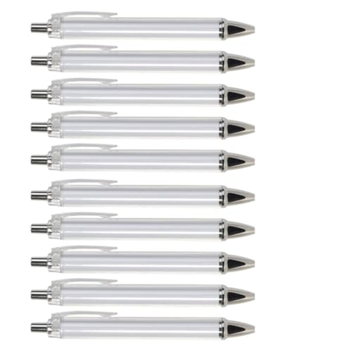 YUGSHNKFC 10 Stück einziehbarer Kugelschreiber für Wärmeübertragung, ergonomischer Kugelschreiber, Sublimationsstift für Volldruckstift von YUGSHNKFC