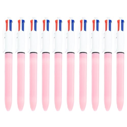 YUGSHNKFC 10 Stück einziehbarer mehrfarbiger Kugelschreiber, 4 Farben-in-1-Stift, Grün, Blau, Rötung, Schwarz, für Planer, Journaling, 1,0 mm YUGSHNKFC 10 Stück einziehbarer mehrfarbiger Kugelschreiber, 4 Farben-in-1-Stift, Grün, Blau, Rötung, Schwarz, für Planer, Journaling, 1,0 mm von YUGSHNKFC