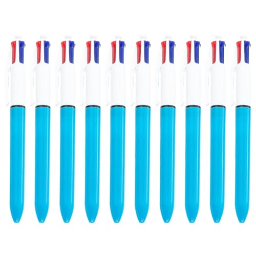 YUGSHNKFC 10 Stück einziehbarer mehrfarbiger Kugelschreiber, 4 Farben-in-1-Stift, Grün, Blau, Rötung, Schwarz, für Planer, Journaling, 1,0 mm YUGSHNKFC 10 Stück einziehbarer mehrfarbiger Kugelschreiber, 4 Farben-in-1-Stift, Grün, Blau, Rötung, Schwarz, für Planer, Journaling, 1,0 mm von YUGSHNKFC