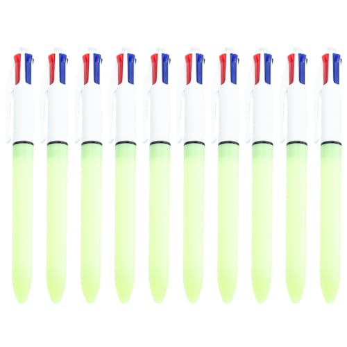 YUGSHNKFC 10 Stück einziehbarer mehrfarbiger Kugelschreiber, 4 Farben-in-1-Stift, Grün, Blau, Rötung, Schwarz, für Planer, Journaling, 1,0 mm YUGSHNKFC 10 Stück einziehbarer mehrfarbiger Kugelschreiber, 4 Farben-in-1-Stift, Grün, Blau, Rötung, Schwarz, für Planer, Journaling, 1,0 mm von YUGSHNKFC