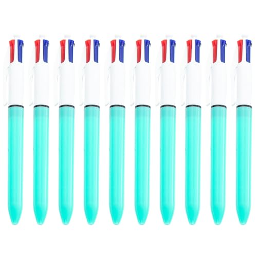 YUGSHNKFC 10 Stück einziehbarer mehrfarbiger Kugelschreiber, 4 Farben-in-1-Stift, Grün, Blau, Rötung, Schwarz, für Planer, Journaling, 1,0 mm YUGSHNKFC 10 Stück einziehbarer mehrfarbiger Kugelschreiber, 4 Farben-in-1-Stift, Grün, Blau, Rötung, Schwarz, für Planer, Journaling, 1,0 mm von YUGSHNKFC