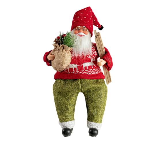 YUGSHNKFC 30,5 cm sitzender Weihnachtsmann, Weihnachtsdekoration für Zuhause, Büro, Party, Festival, Display mit stabilen Stoffmaterialien, Festival-Partyzubehör von YUGSHNKFC