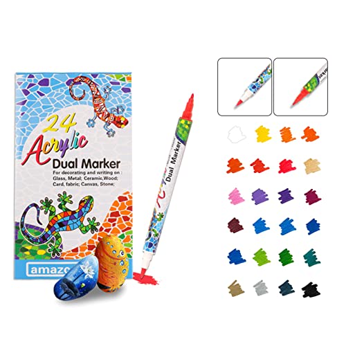 YUGSHNKFC 8/24/36/48pcs Wasserdichte Stifte Für Malerei Kunst Zeichnen Rundes Acrylfarbenmarkierungen Lackierstifte Set Für Steinmalereien von YUGSHNKFC